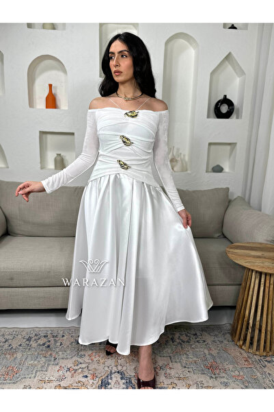 Warazan Elegant and soft dress with long sleeves