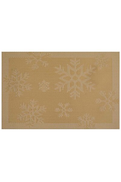 OEM Gold Christmas Plate Holder with Snowflake Pattern 45x30cm