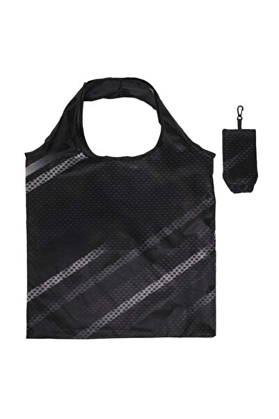 OEM Sacosa Reutilizabila Pliabila Neagra Gri cu Husa 37x37cm