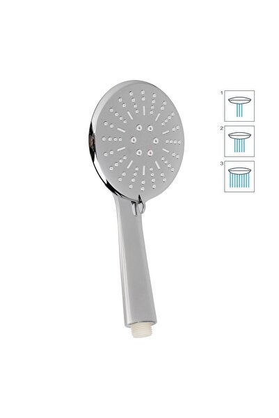 OEM 3-Function Silver Shower Head 1/2"