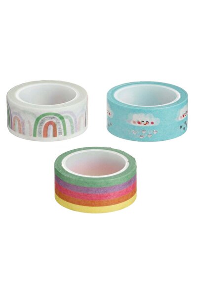 OEM Washi Tape Colorful Rainbow 5mx1.5cm - 3pcs