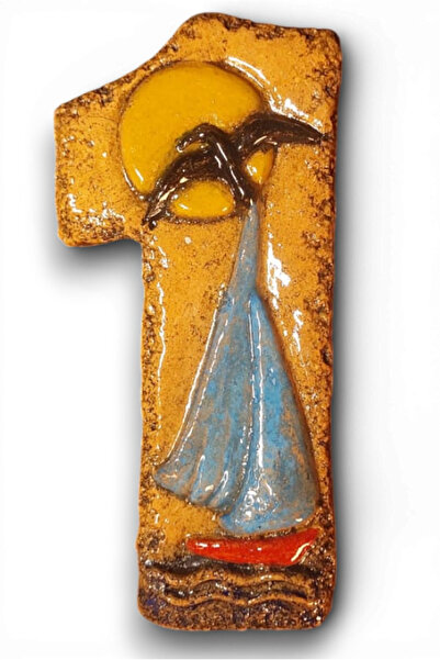 toprakanaart Seramik Kapı No:1 _ 8×13×2 (cm) Şamot Yelkenli Handmade