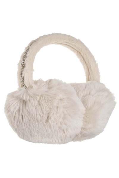 OEM Beige Rhinestone Faux Fur Earmuffs for Women