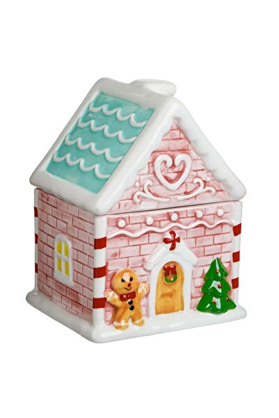 OEM Recipient Ceramic pentru Biscuiti de Craciun Casa de Turta Dulce 14x12x19cm