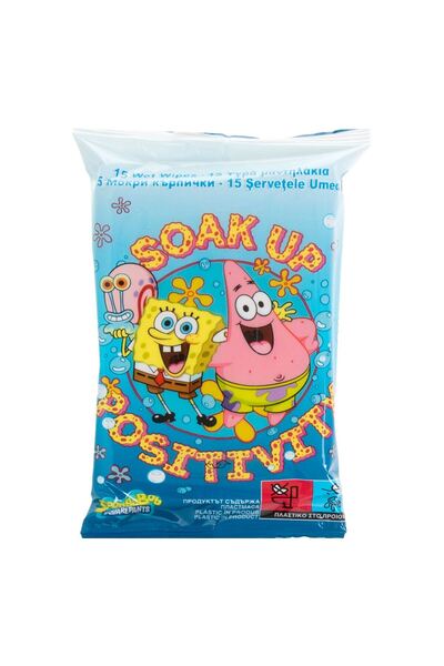 OEM Servetele Umede cu Model Sponge Bob - 15buc