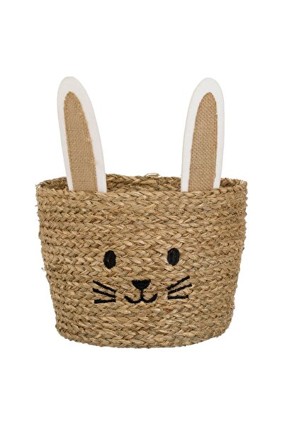 OEM Easter Basket with Bunny Ears & Embroidered Face Ø24x18cm