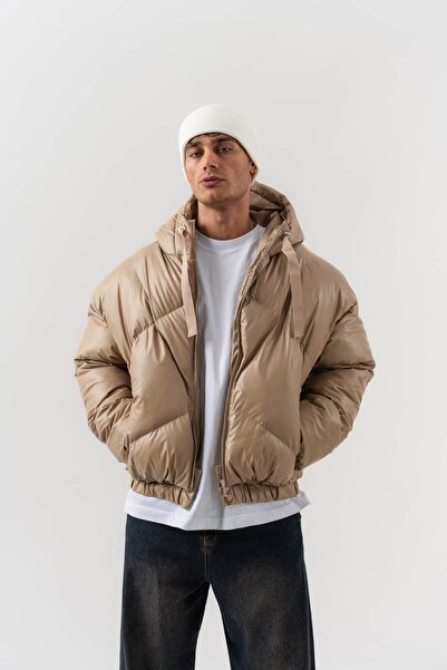 go gang own Μπουφάν με κουκούλα με λεπτομέρεια με διαμαντένια ζώνη στο κάτω μ...