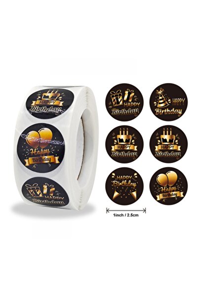 choice2 H0251-500pcs 100-500pcs Black Golden Happy Birthday Stickers Birthday...