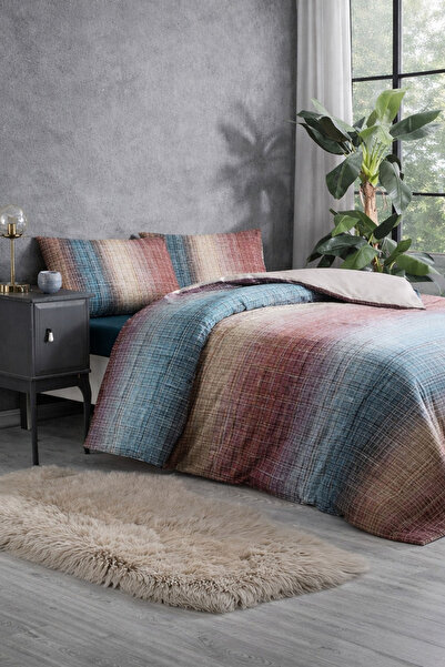 Özdilek Wovenline Double Soft Life Satin Duvet Cover Set - Petrol