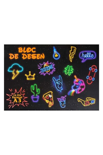 OEM Drawing Pad A3 Model Neon Lights - 16 Sheets