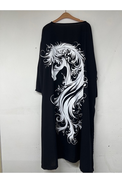 Yeni Model Güzel At Baskılı Kimono Kadın miss1103