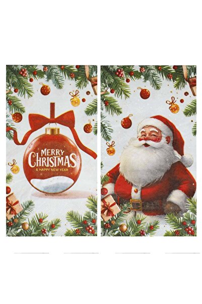OEM Servetele de Masa de Craciun cu 2 Straturi Mos Craciun & Ornament 33x40cm...