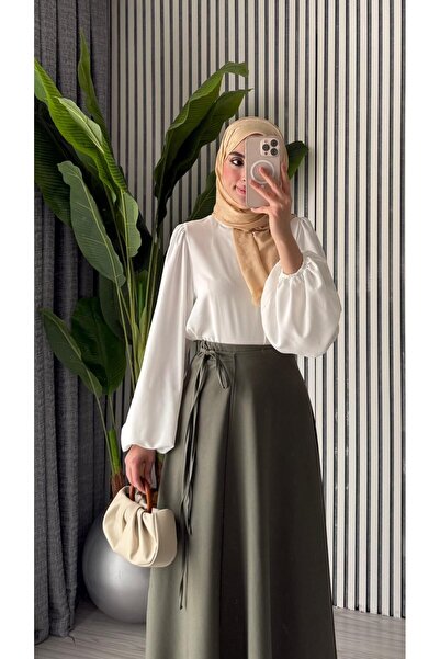 Molly Nelly Kadın Yandan Bağlamalı Dökümlü Mevsimlik İnce Yandan Bağlamalı Etek