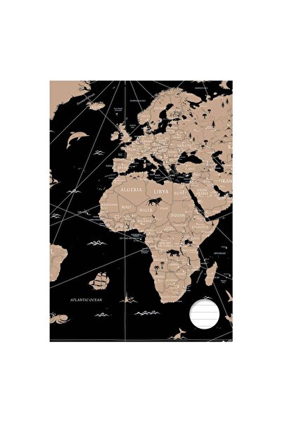 OEM Caiet Studentesc A4 Dictando Coperta cu Model Harta Lumii - 60 File