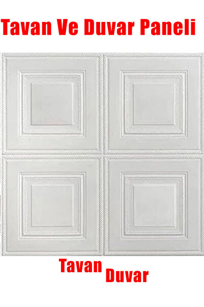Bien Home 70x70cm Kare 3d Dekoratif Beyaz Yapışkanlı Köpük Duvar Kaplama Pane...