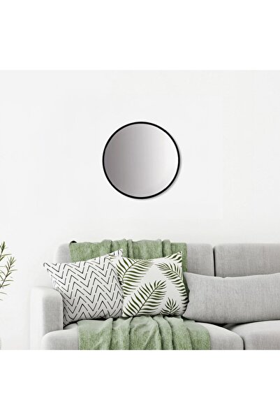 OEM Round Wall Mirror with Black Metal Frame Ø50cm