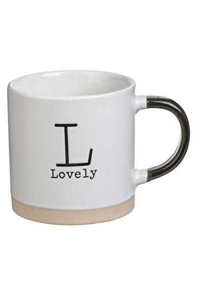 OEM White Ceramic Beige Mug with Messages 430ml
