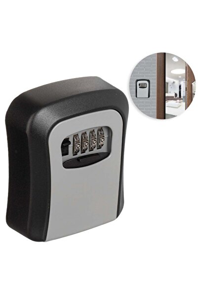 OEM Key Safe Box with Combination & Key Black Gray 9x4x11.5cm