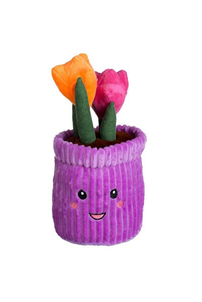 OEM Toy Purple Flower Pot with Colorful Tulips Ø12x27cm