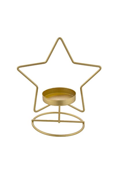 OEM Sfesnic Decorativ de Craciun Metalic Auriu cu Model Stea Ø12x14cm