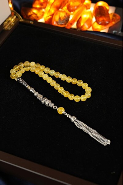 dergah tesbih Wrist-Length Special Carved Design İmame Original Drop Amber Pr...