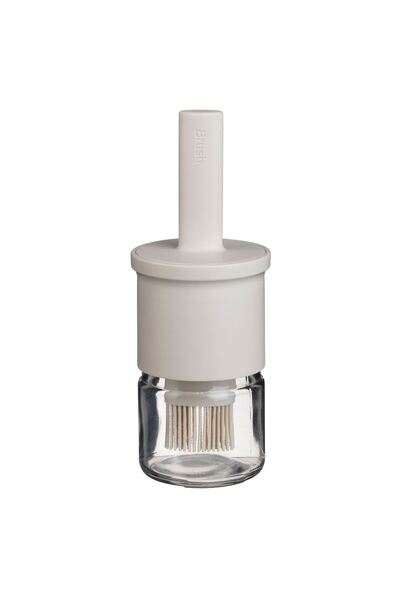 OEM Beige Silicone Brush with Glass Oil Container