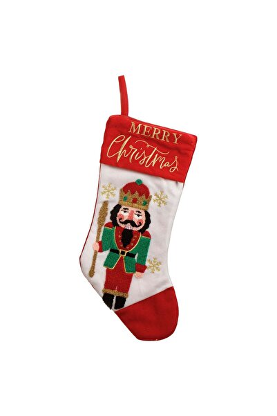 OEM Κόκκινη και άσπρη χριστουγεννιάτικη διακοσμητική μπότα με ξύλινο μοντέλο ...