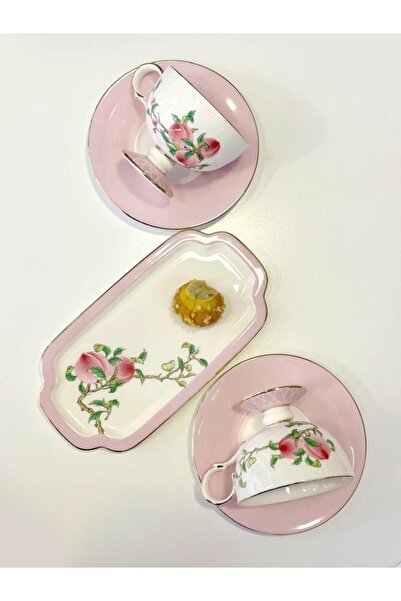 Mikasa Moor PEACHY 6 KİŞİLİK SUNUM TABAKLI TÜRK KAHVESİ FİNCANI -15 PARÇA