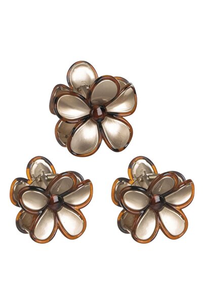 OEM Clame Par in Forma de Floare Lucioasa Aurie Mari 2 Marimi - 3buc