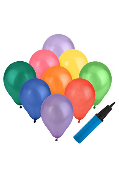 OEM Colorful Party Balloons 2 Sizes & Pump - 40pcs.