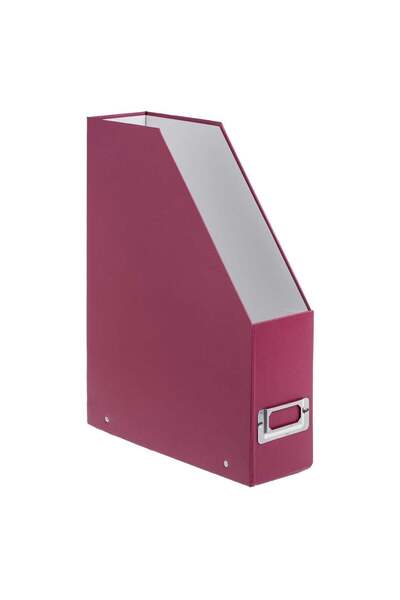 OEM Θήκη για αρχεία από χαρτόνι κερασιάς με μεταλλική θήκη ετικετών 24x8x33εκ.