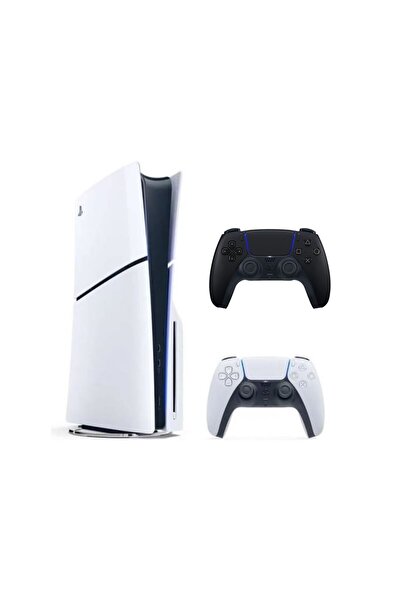 Playstation جهاز ألعاب نحيف 5 إصدار قرص مع وحدة تحكم سوداء إضافية