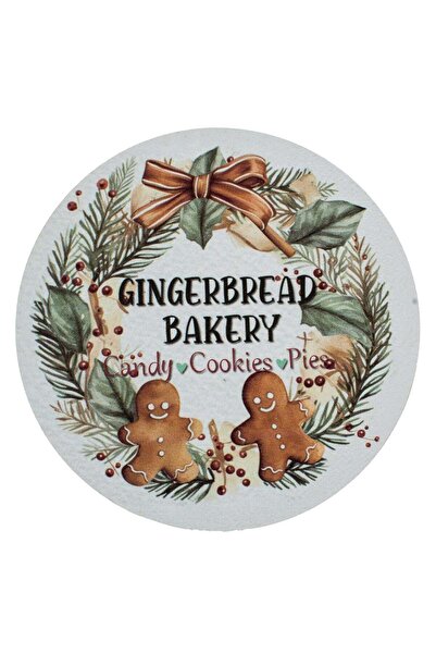 OEM Christmas Glass Holder with Gingerbread Man Figurine Pattern Ø10cm