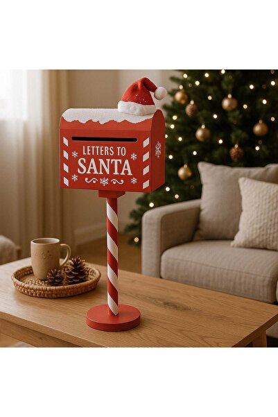 OEM Decoratiune de Craciun Cutie Postala din Lemn cu Zapada & Caciula 20x9,5x...