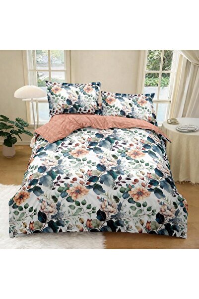 OEM 4-piece bed linen with elastic, Super Design Pucioasa, floral pattern, fi...