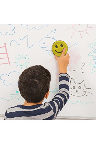 OEM Happy Face Pattern Whiteboard Sponge Ø8x2cm