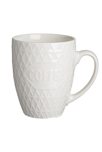 OEM New Bone White Mug with Embossed Patterns 400ml