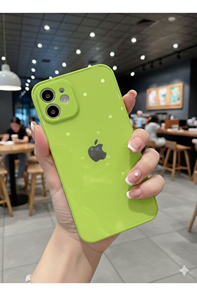 TECNOTREND İPhone 12 Uyumlu LOGOLU Glass Arkası Cam Şık Tasarım Sert KAMERA K...