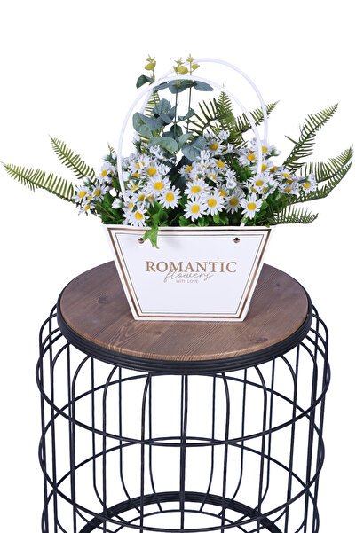 Yapay Çiçek Sitesi Yapay Çiçekli Romantic Çantalı Aranjman Model 6