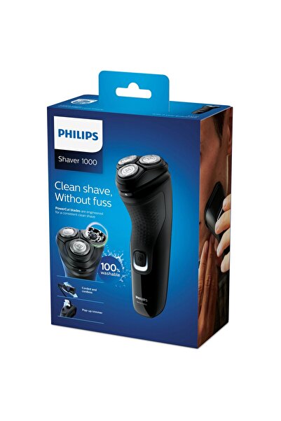 Philips Aparat de barbierit electric Seria1000 S1232/41, Uscat, Lame PowerCut...