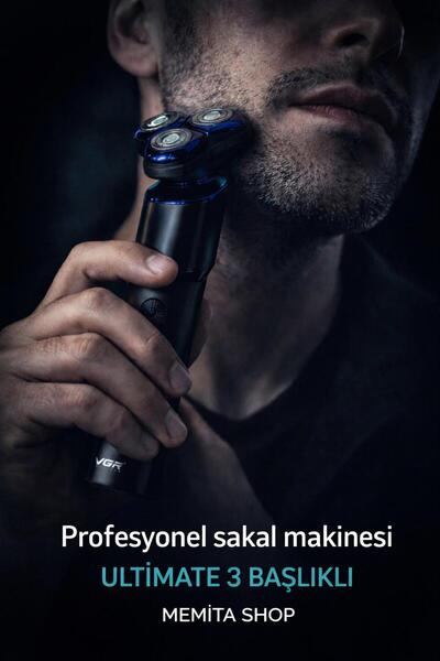 VGR V-325 3' lü Döner Kafa Başlıklı Sakal Traş Makinesi