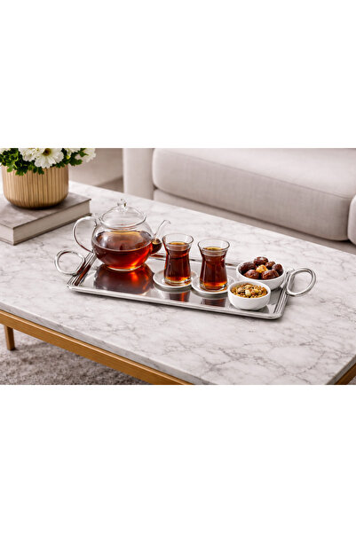 Dania 🥂 Elegant stainless steel serving tray – 32 x 17 cm ✨