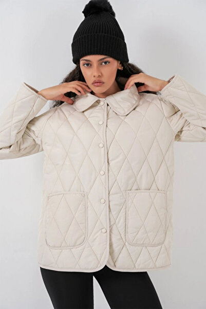 nedo7 Quilted Oversized Coat 5226 - Ecru