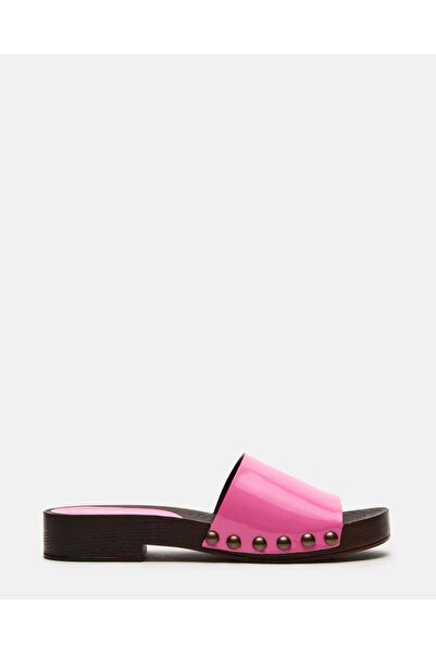 Steve Madden صندل نسائي مسطح وردي لامع من سينتو