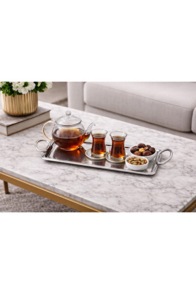 Dania 🥂 Elegant stainless steel serving tray – 26 x 15 cm ✨