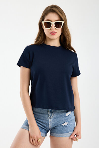 Clothes Fast Women's cotton basic t-shirt regular plain comfortable daily nav...