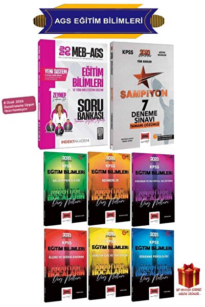 İndeks Akademi 2026 MEB AGS Eğitim Bilimleri Soru Bankası+Yargı Eğitim Deneme...