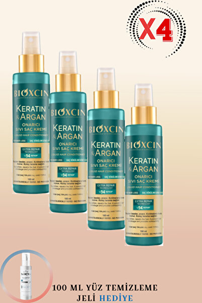 Bioxcin Keratin Argan Onarıcı Sıvı Saç Kremi 150 ml 4 ADET + 100ml Yüz Temizl...