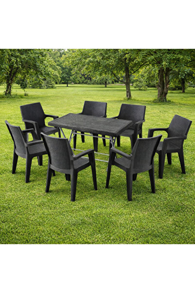 heniver KATLANABİLİR MASA VE 6 ADET SANDALYE