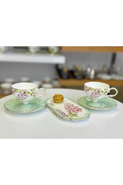 Mikasa Moor HAPPİLY 2 KİŞİLİK SUNUM TABAKLI TÜRK KAHVESİ FİNCANI DESEN1-5 PARÇA